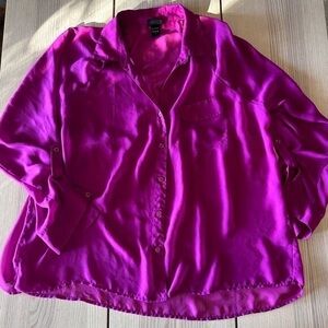 Torrid Magenta Button-Down Shirt